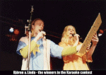 Bjrne and Linda - the winners in the Karaoke contest